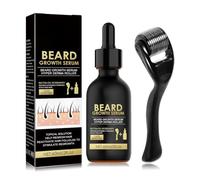 Beard Growth Kit With Derma Roller & Natural Ingredients Serum - Rapid Growth & Thickening - Grooming Kit For Men - Gifts For Dad