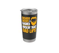 Beard Lover Bearded Man Dad Ginger Beard Beards Beers & Stainless Steel Insulated Tumbler