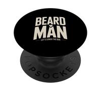 Beard Man Let's Lower The Bar Funny Humor PopSockets Adhesive PopGrip