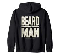 Beard Man Let's Lower The Bar Funny Humor Zip Hoodie
