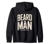 Beard Man Let's Lower The Bar Funny Humor Zip Hoodie