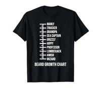 Beard Measurement Chart Length Funny Beard Growth Chart T-Shirt