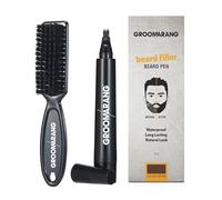 Beard Pen GROOMARANG® Beard Pencil Filler for Men - Natural Enhancer to Fill, Shape and Define - Black or Brown (Light Brown)