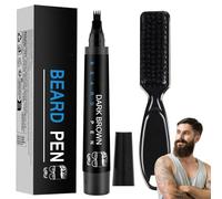 Beard Pencil Filler for Men,Beardpencil with Fo/rk Tip & Beard Brush,Beard Pencil Filler & Thickener,Natural BrownBeard Dye for Filling,BrownBeard Dye for Men,Beard Thickener for Men(Brown)