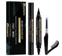beard pencil pieces, beard filler for men, black 4-tip pen for a natural looking beard, 2 pieces of beard fillers and 1 piece of double beard brush
