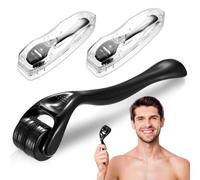 Beard Roller 0.5 mm, Beard Roller, Beard Growth, for Dermaroller 0.75 mm, Microneedling Roller, Micro Needle Roller for Skin and Hair Care, Face and Body, Men Women, for Derma Roller Set (2 Black)