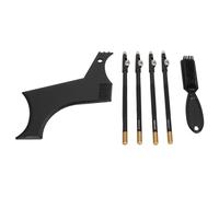 Beard Shaper Stencil Kit Professional Beard Styling Trimming Tool Set with 4pcs Barber Pencils and Beard Brush for Men DIY Grooming at Home or Travel ABS Nylon Hair (Black)