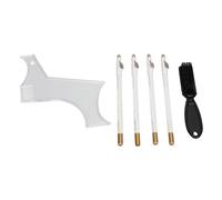 Beard Shaper Stencil Kit with 4pcs Barber Pencils Multiple Curve Beard Shaper Template Shaping Tools (White)