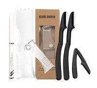 Beard Shaping Kit for Men, 3 in 1 Adjustable Beard Shaping Tool for Men with White Trace Pen Rotating Template Shaving Clipper Converter, Beard Care Kit Tools for Than