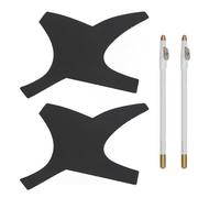 Beard Shaping Styling Tool with Barber Pencil (Black) | Perfect beard shaping stencil template for self grooming at home using the included barber pencil filler to restore fullness