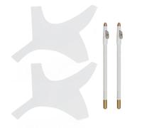 Beard Shaping Styling Tool with Barber Pencil (Transparent) | Perfect beard shaping stencil template for self grooming at home using the included barber pencil filler to restore fullness