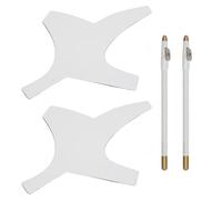 Beard Shaping Styling Tool with Barber Pencil (White) | Perfect beard shaping stencil template for self grooming at home using the included barber pencil filler to restore fullness