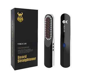 Beard Straightener for Men, Beard Straightening Comb with Cordless/Mini Sized/Auto Shut Off/Anti Scald for Traveling, Home, Dating, Meeting, Camping etc