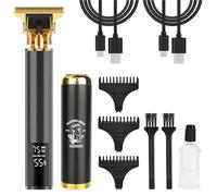 Beard Trimmer Hair Clippers Men Rechargeable Hair Clippers with 3 Limit Combs, Professional Electric Razor Barber Grooming Set with LCD Screen,Shaver Detail Trimmer Hair Cutting Kit for Men Waterproof