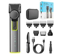 Beard Trimmer Kit for Men, 4-in-1 Men’s Grooming Kit, Cordless Waterproof Rechargeable Electric Shaver & Hair Trimmer with Storage Bag for Hair, Nose, Body, Face & Mustache Trimmer