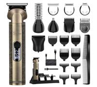 Beard Trimmer Kit Professional Hair Clipper Zero Gapped T-Blade Trimmer Electric Razor Shaver for Nose Ear Body Face Mustache Trimmer for Men Cordless