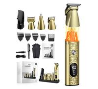 Beard Trimmer Men, Upgraded Magnetic Hair Clipper for Men, Professional Zero Gapped T-Blade Cordless Grooming Kit with LCD Display, Haircut Cape, Wireless Charging Stand, Hair Trimmer Gifts for Dad