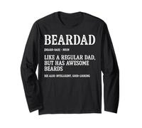 Beardad Definition Funny Bearded Dad Fathers Day Beard Humor Long Sleeve T-Shirt