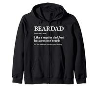 Beardad Definition Funny Bearded Dad Fathers Day Beard Humor Zip Hoodie