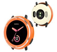 BEARDDO 2 in 1 Metal Case for Garmin Vivoactive 5 with TPU Back Cover, Rugged Shockproof All-Round Protective Cover with Cleaning Cloth Accessories for Garmin Vivoactive 5 Bezel Case (Orange)