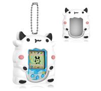 BEARDDO Silicone Case Compatible with Tamagotchi Original Virtual Pet Game Machine, Cow Cute Cartoon Virtual Pet Game Machine Protector Cover for Tamagotchi Original Accessories(White Cow)