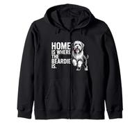 Bearded Collie Beardie Home Is Where The Beardie Is Zip Hoodie