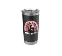 Bearded Collie Dog Easter Bunny Eggs Hunting Boho Rainbow Stainless Steel Insulated Tumbler