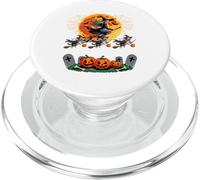 Bearded Collies Cosplay Witch On Broomstick Halloween Owner PopSockets PopGrip for MagSafe