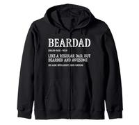 Bearded Dad Funny Beardad Defined Great Beard Growing Father Zip Hoodie