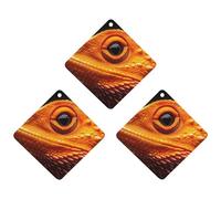 Bearded Dragon 3 Pcs Automotive Air Fresheners Mirror Aromatherapy Tablets Ornament Car Fragrance Scented Cards Rhombus