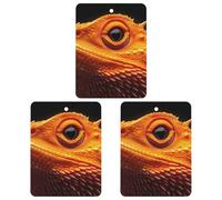 Bearded Dragon 3 Pcs Automotive Air Fresheners Mirror Aromatherapy Tablets Ornament Car Fragrance Scented Cards Square