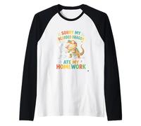 Bearded Dragon Ate My Homework Funny Pet Lizard Raglan Baseball Tee