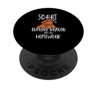 Bearded Dragon Ate My Homework Reptile Funny Lizard Lover PopSockets Adhesive PopGrip