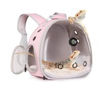 Bearded Dragon Backpack Carrier Reptile Thermometer Hygrometer, Clear Bubble Window Astronaut Space Capsule Travel Bag for Leopard Gecko, Ball Python, Lizard, Hermit Crab, Spider, Guinea Pig