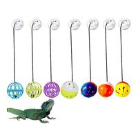 Bearded Dragon Balls - 7 Lizard Run Balls That Are Not Easy To Break | Small Amphibian Food Toy with Suction Cup for Geckos, Chameleons, Iguana