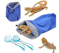 Bearded Dragon Bath Towel Bag with 2Pcs Reptile Bathing Brush, Fast Drying Absorbent Lizard Towel, Bearded Dragon Accessories, Dragon Towel for Gecko/lizard/Leopard Gecko/Bearded Dragon Pool