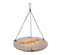 Bearded Dragon Bed - 0.39 Inch Bearded Dragon Hammock | Reptile Bed Swing | Small Pet Hammock Cool Summer Wooden Rope Metal Crib for Leopard Gecko Lizard
