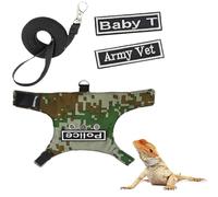 Bearded Dragon Cable Tree and Lead Set - Adjustable Lizard Welding Rope Escape Outdoor Outdoor Linen Reptiles Explorer Costume Accessory for Bearded Lizards Small House