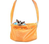 Bearded Dragon Carrier - Portable 9.8x5.9 Inch Pouch, Hamster Sugar Glider Usage Accessory Supply, Polyester Orange, 1 Piece Set Adjustable Strap Vented Travel Bag Tool