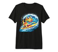 Bearded Dragon Catching A Wave Premium T-Shirt