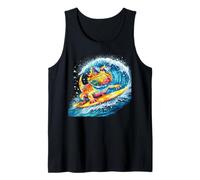 Bearded Dragon Catching A Wave Tank Top