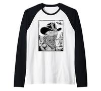 Bearded Dragon Cowboy Hat UFO Desert Western Reptile Raglan Baseball Tee