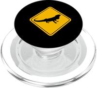 Bearded Dragon Crossing Road Sign Lizard Minimalist Graphic PopSockets PopGrip for MagSafe