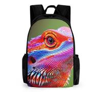 Bearded Dragon Cute Trendy Printed Travel Backpack with Pocket Funny 16 Inch Shoulder Daypack for Work Hiking Camping