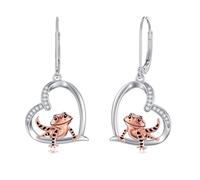 Bearded Dragon Earrings Sterling Silver Lizard Dangle Earrings Bearded Dragon Jewellery Lizard Gifts for Women