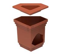 Bearded Dragon Feeder - 2 in 1 Reptile Cave with Food Bowl Dish | Basking Area Simulation Landscape Aquarium Decor for Horned Frogs Leopard Amphibians Spiders Snakes