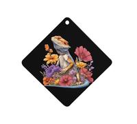 Bearded Dragon Floral Car Air Freshener Decorative Hanging Aromatherapy Tablets for Car Trucks Rhombus