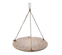 Bearded Dragon Hammock - 18.5x18.5cm Reptile Lounger, Natural Wood Rope Ladder, Multi-Level Garbage Place | Heavy Duty Terrarium Accessory with Metal Hooks, Bed