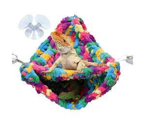 Bearded Dragon Hammock, Soft Bearded Dragon Hammock Swing Hammock, Soft Hand Rocking Reptile Double Layer Design for Parrot Chameleon Lizard