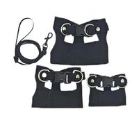 Bearded Dragon Harness - Adjustable PU Leather Harness with Pull Rope | 3x Small Pet Walking Vests for Lizard Outdoor Adventures, Training for Iguana, Ge
